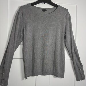 Adrianna Papell Gray Crew Neck Sweater